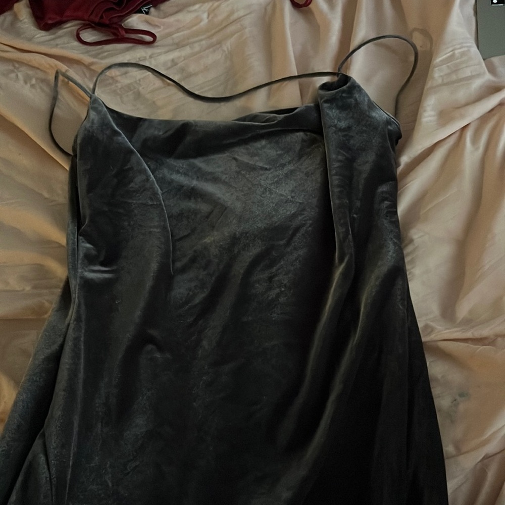 Silver velvet dress